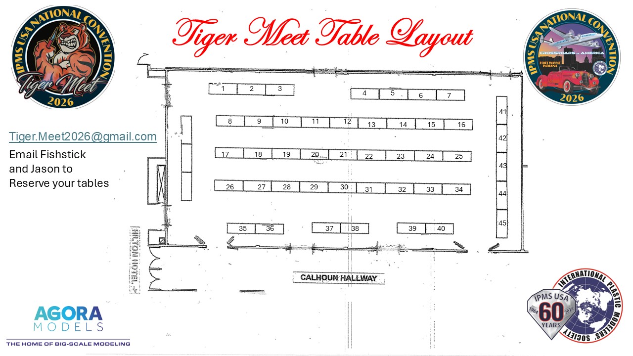 Tiger meet table layout